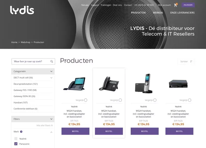 B2B-webshop van Lydis, gekoppeld aan Exact